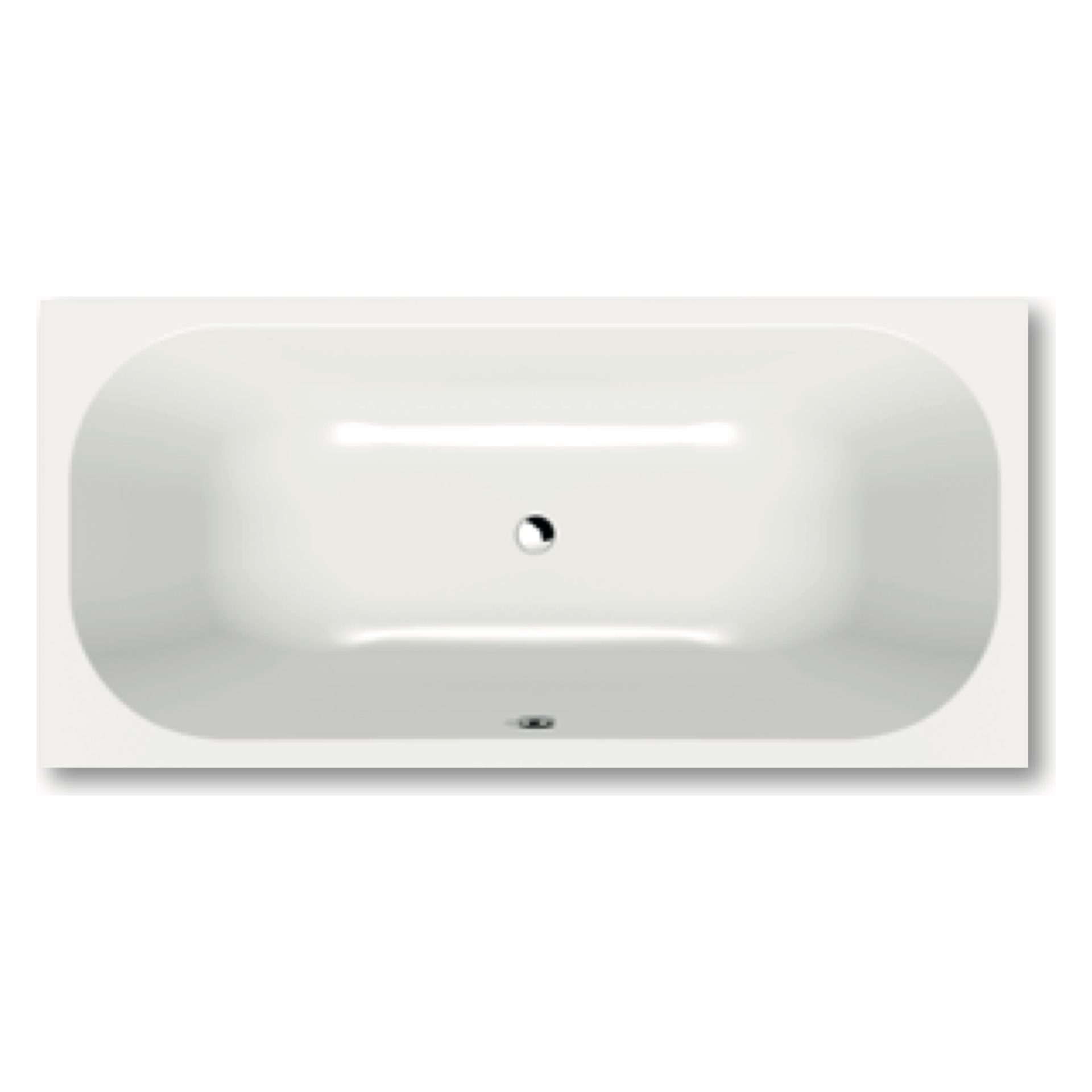 repaBAD Badewanne „Pod“ rechteck 180 × 85 cm, Mittelablauf in Weiß