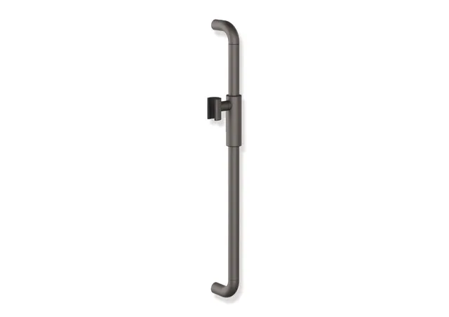 Brausehalterstange, Edelstahl, pulverbeschichtet, Achsmaß 600 mm, 79 mm tief, Durchmesser 25 mm, mit magnetischem Brausehalter, in Farbe CV (Schwarz tiefmatt-Schwarz matt (90)) Brausehalterstange, Edelstahl, pulverbeschichtet, Achsmaß 600 mm, 79 mm tief, Durchmesser 25 mm, mit magnetischem Brausehalter, in Farbe CV (Schwarz tiefmatt-Schwarz matt (90))