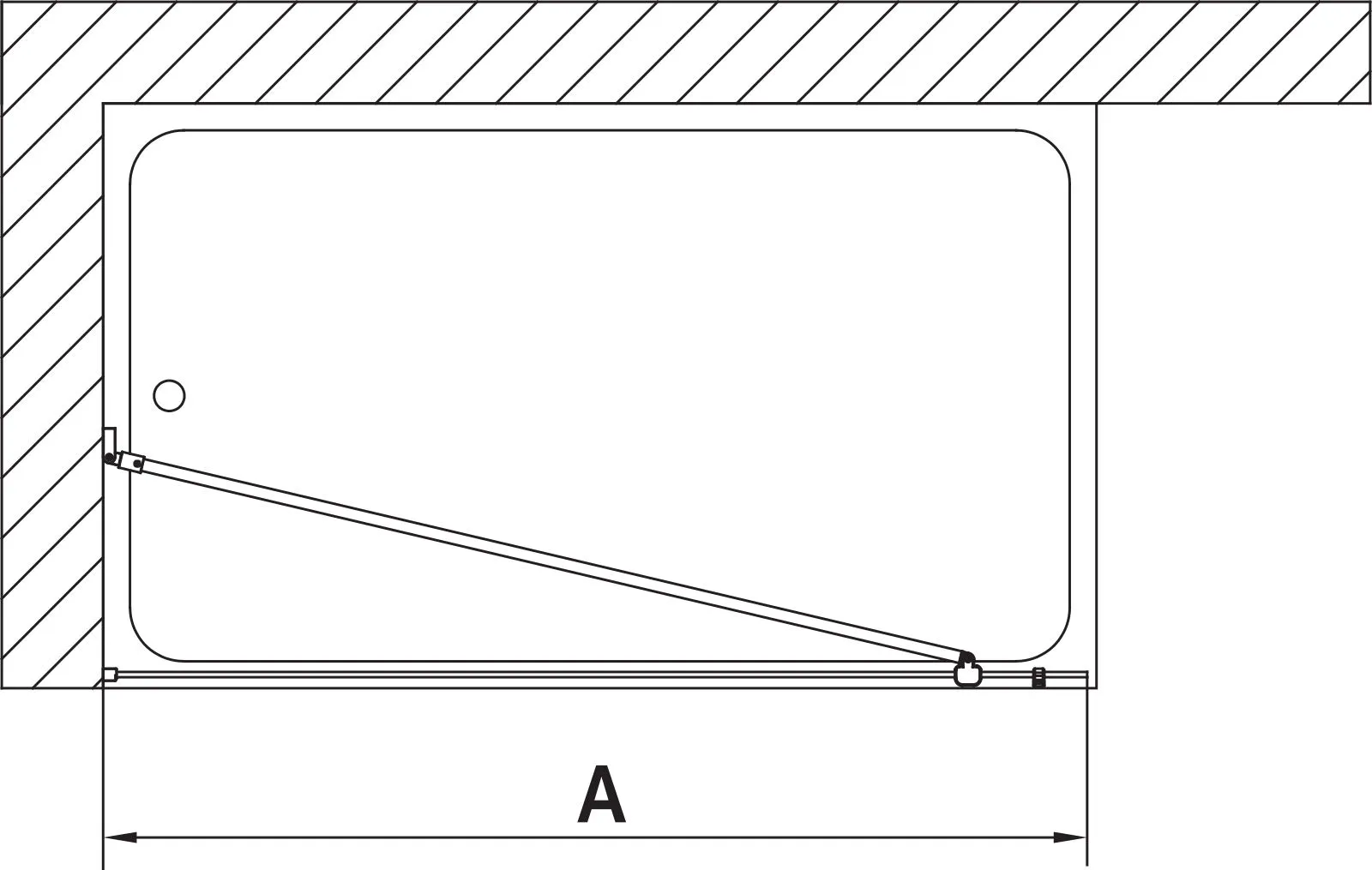 Kermi Duschdesign MENA WALK-IN Wall, H 2000 mm, 800x18mm, Silber Hochglanz, ESG Klar