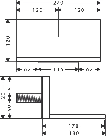 Wanneneinlauf Axor Starck 240x120mm chrom