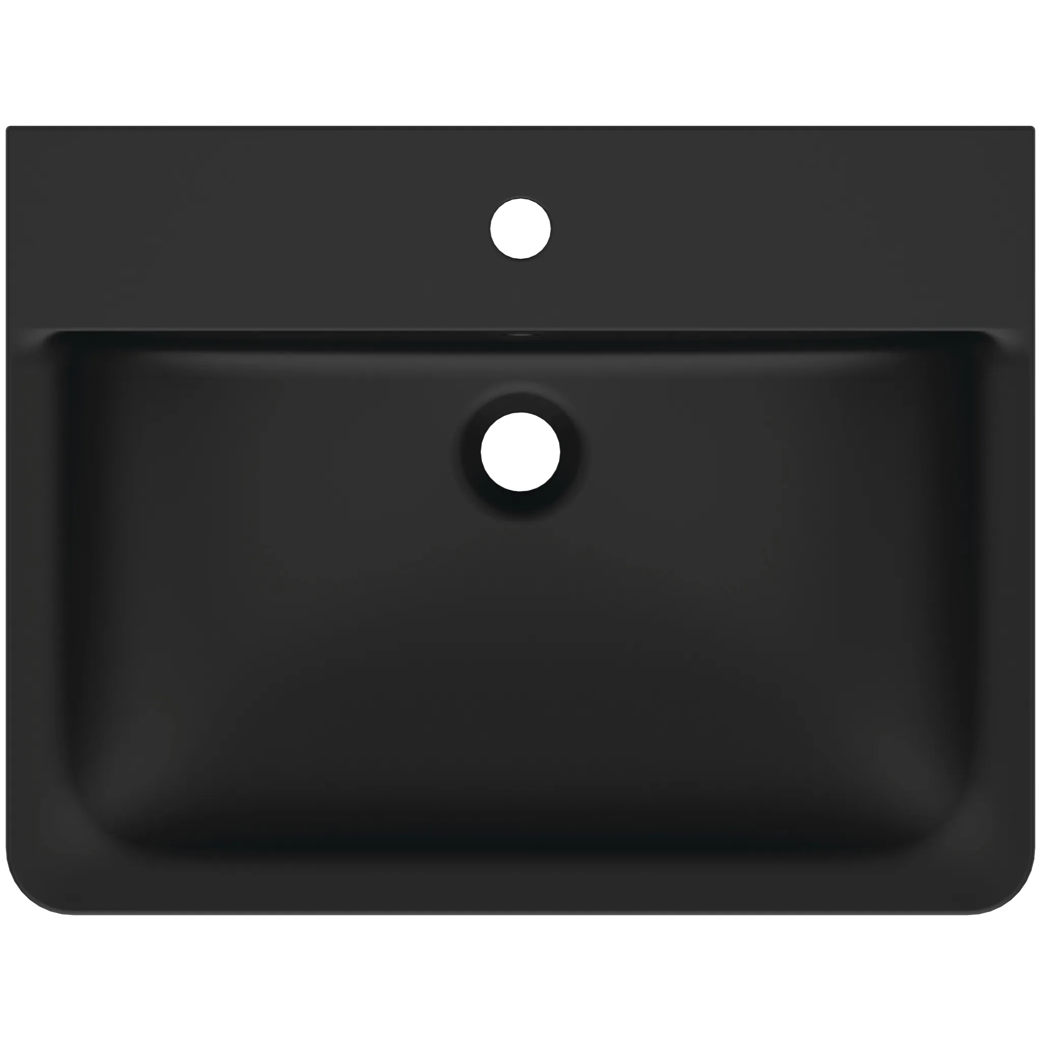 Waschbecken „ConnectAir“ 60 × 46 × 16 cm, Hahnlochposition mittig in Schwarz Matt Waschbecken „ConnectAir“ 60 × 46 × 16 cm, Hahnlochposition mittig in Schwarz Matt