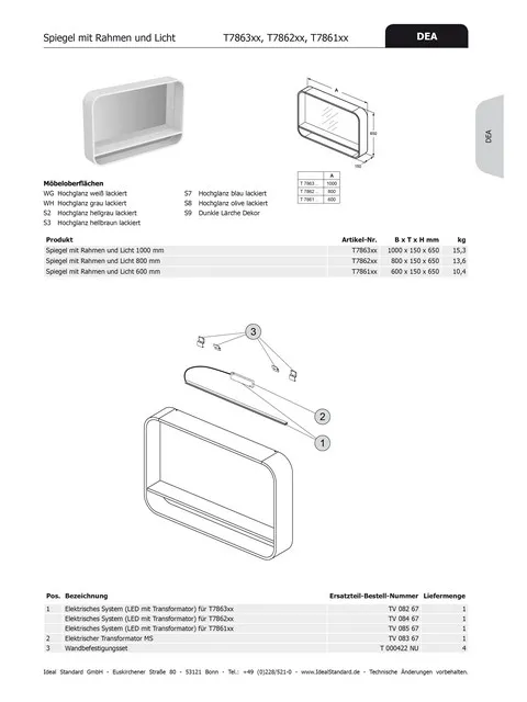 Ideal Standard Elektronik mit Trafo DEA, Serie Dea - Präzise elektronische Transformatorlösung für professionelle Badausstattung