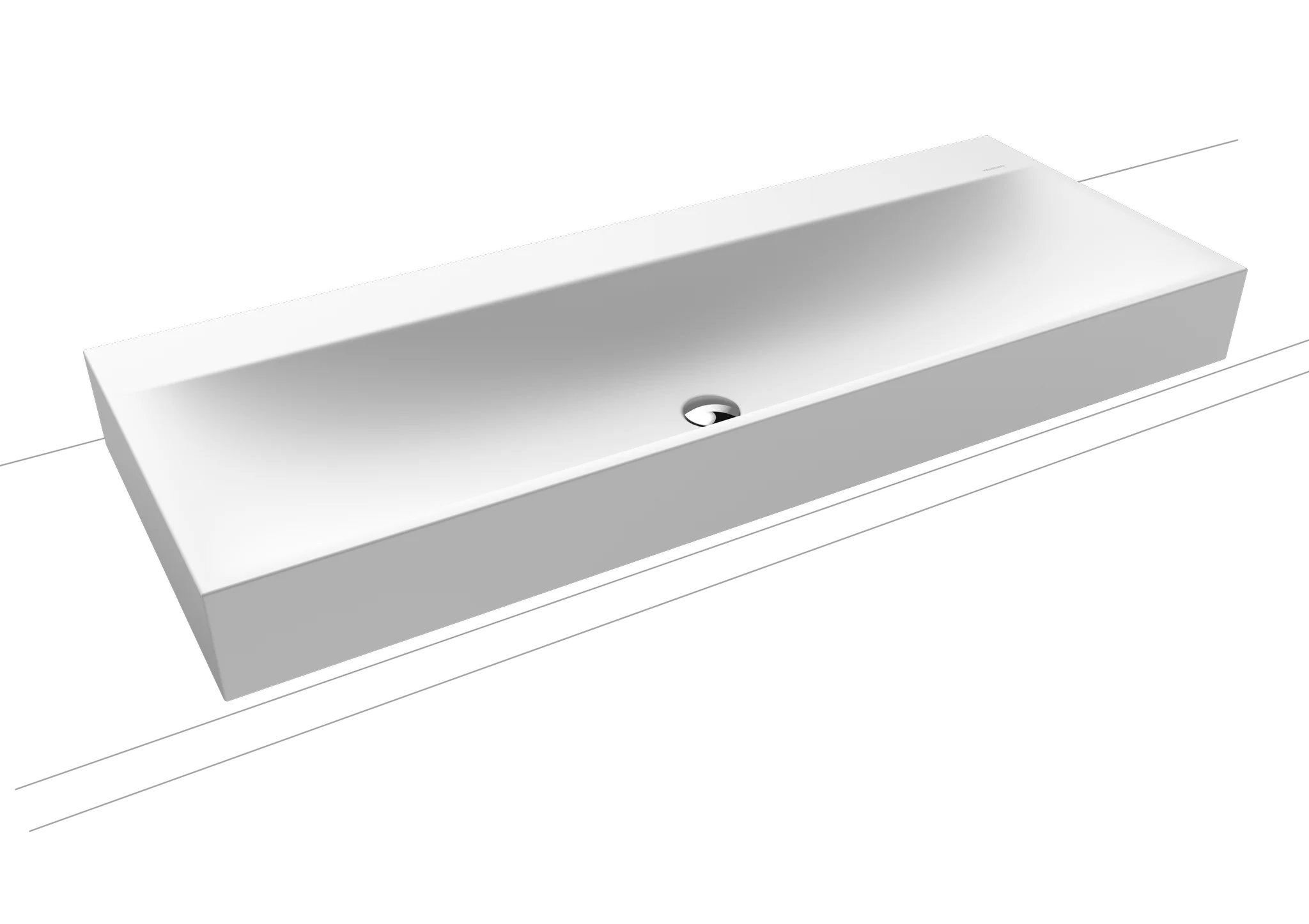 Kaldewei Aufsatzwaschtisch SILENIO Randhöhe 120 mm, 1200 x 460 mm in alpinweiß matt mit Perl-Effekt