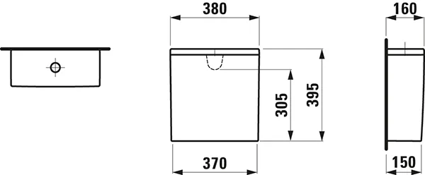 Spülkasten Kartell • 160x380x395 Wasseranschluss hinten weiß