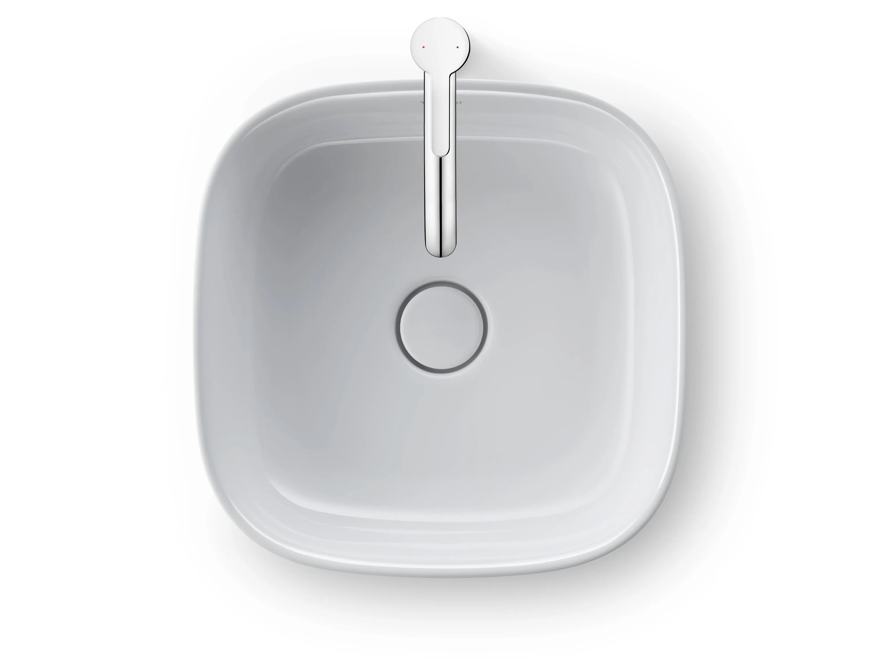 Aufsatzwaschtisch geschliffen „Zencha“ 42 × 42 × 13,5 cm, ohne Hahnlochbohrung in Weiß Hochglanz Aufsatzwaschtisch geschliffen „Zencha“ 42 × 42 × 13,5 cm, ohne Hahnlochbohrung in Weiß Hochglanz