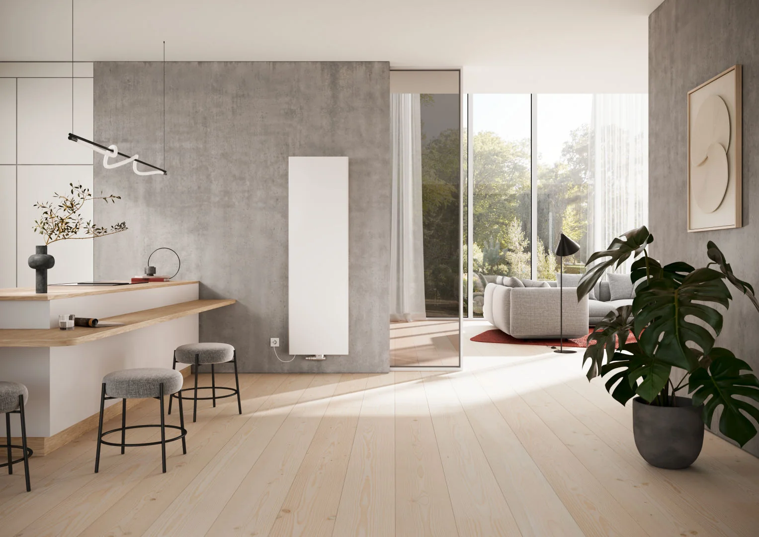 Kermi Pateo Flair Designheizkörper, weiß RAL 9016 seidenglanz, 1670x570x102 mm, Wärmeleistung 568 Watt