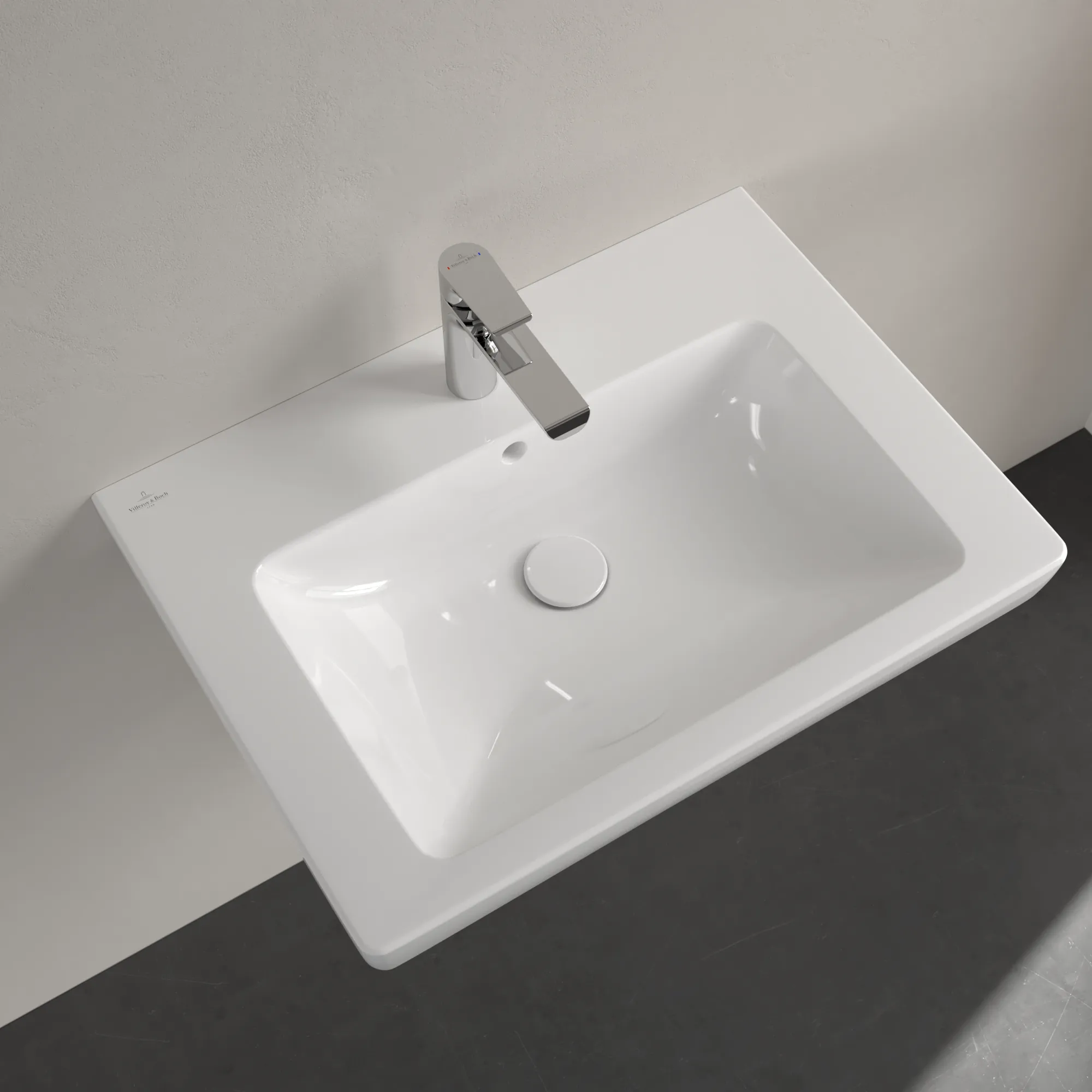 Villeroy & Boch Wandwaschtisch geschliffen „Subway 2.0“ 650 × 470 × 180 mm, mit Hahnlochbohrung, Hahnlochposition mittig, mit Hahnlochbank in Weiß Alpin Villeroy & Boch Wandwaschtisch geschliffen „Subway 2.0“ 650 × 470 × 180 mm, mit Hahnlochbohrung, Hahnlochposition mittig, mit Hahnlochbank in Weiß Alpin