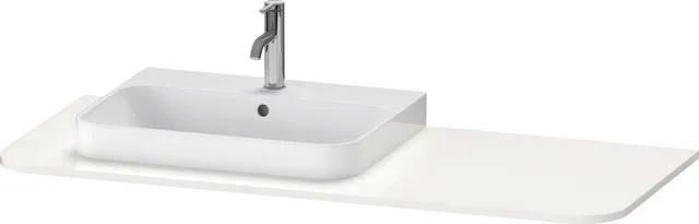 Duravit Konsole „Happy D.2 Plus“ Becken: rechts / Farbe: Weiß Hochglanz / Größe: 130 × 55 × 1,6 cm Duravit Konsole „Happy D.2 Plus“ Becken: rechts / Farbe: Weiß Hochglanz / Größe: 130 × 55 × 1,6 cm