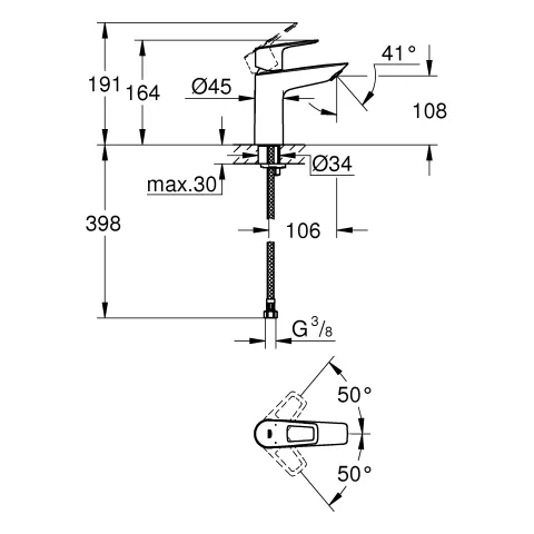Grohe BauLoop Einhand-Waschtischbatterie M-Size chrom Grohe BauLoop Einhand-Waschtischbatterie M-Size chrom