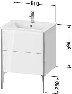 Duravit Waschtischunterschrank bodenstehend „XViu“ 61 × 59,4 × 48 cm in Eiche Schwarz