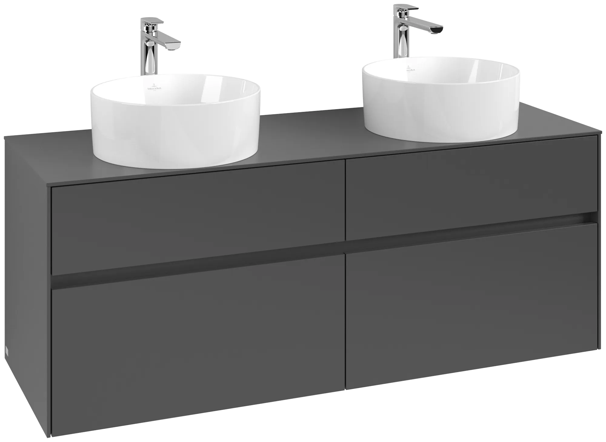 Villeroy & Boch Waschtischunterschrank „Collaro“ 1400 × 548 × 500 mm Graphite, ohne Beleuchtung, für links und rechts