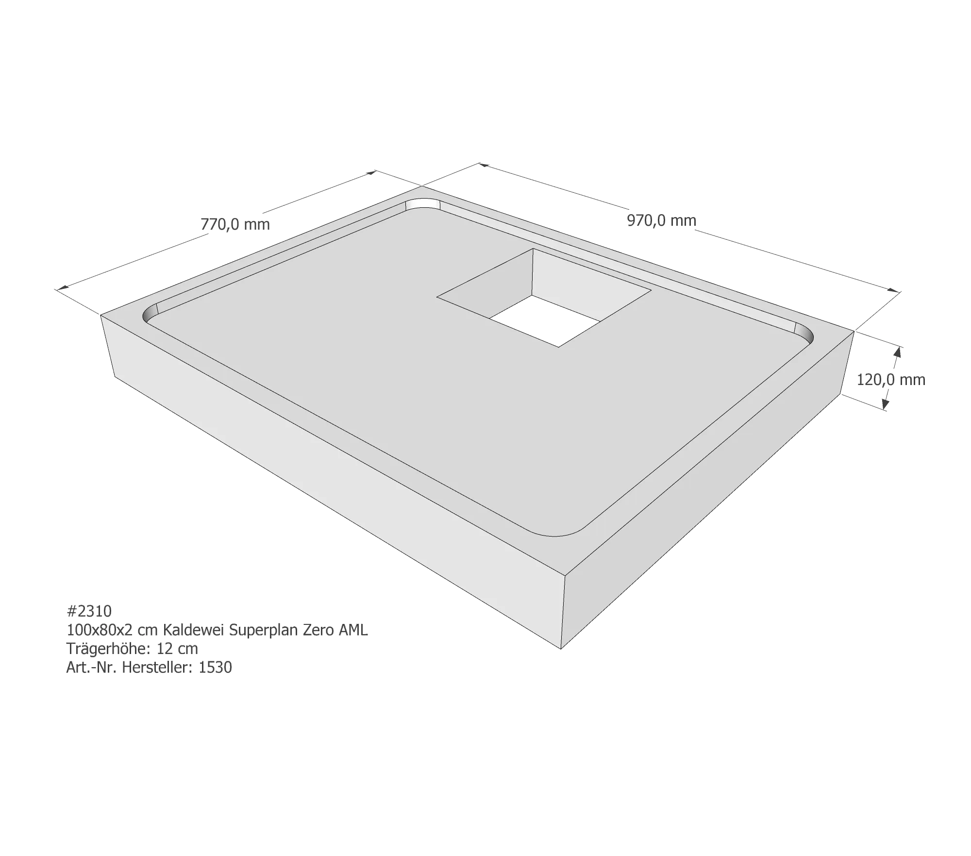 Duschwannenträger für Kaldewei Superplan Zero 100 × 80 × 2 cm Breite: 80 cm / Länge: 100 cm Duschwannenträger für Kaldewei Superplan Zero 100 × 80 × 2 cm Breite: 80 cm / Länge: 100 cm