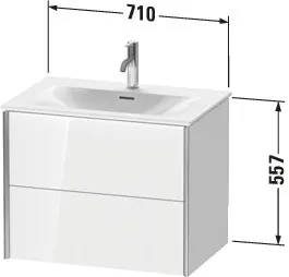 Duravit Waschtischunterschrank wandhängend „XViu“ 71 × 55,7 × 48 cm in Graphit Supermatt