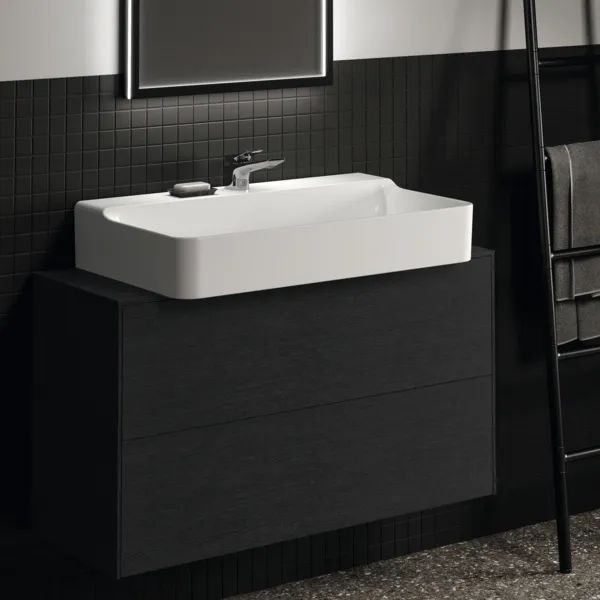 Ideal Standard Waschtischunterschrank „Conca“ 100,2 × 55 × 37,3 cm Eiche geflammt Furnier Ideal Standard Waschtischunterschrank „Conca“ 100,2 × 55 × 37,3 cm Eiche geflammt Furnier