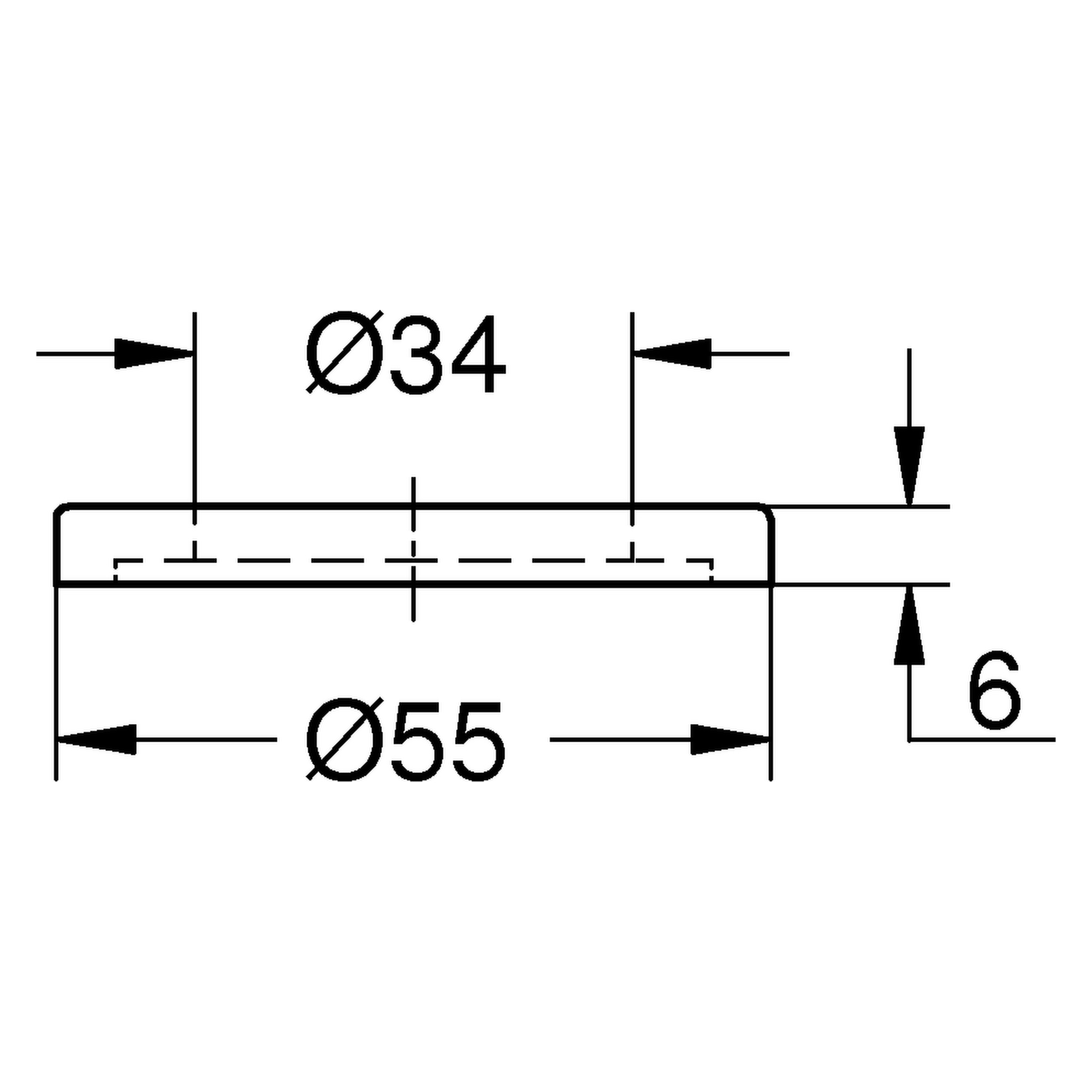 Grundplatte 48165, Durchmesser 55 mm, chrom