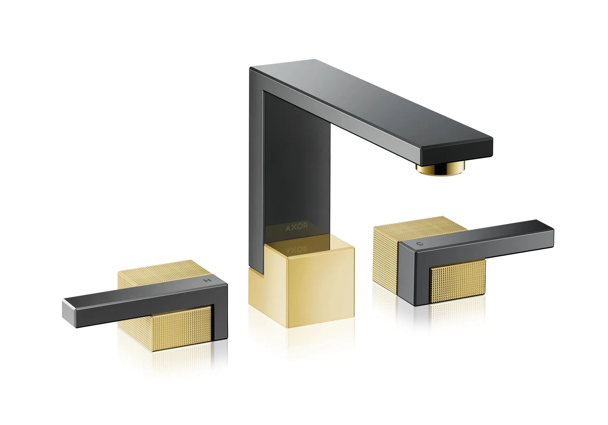 3-Loch Waschtischarmatur Axor Edge Diamantschliff chrom 3-Loch Waschtischarmatur Axor Edge Diamantschliff chrom