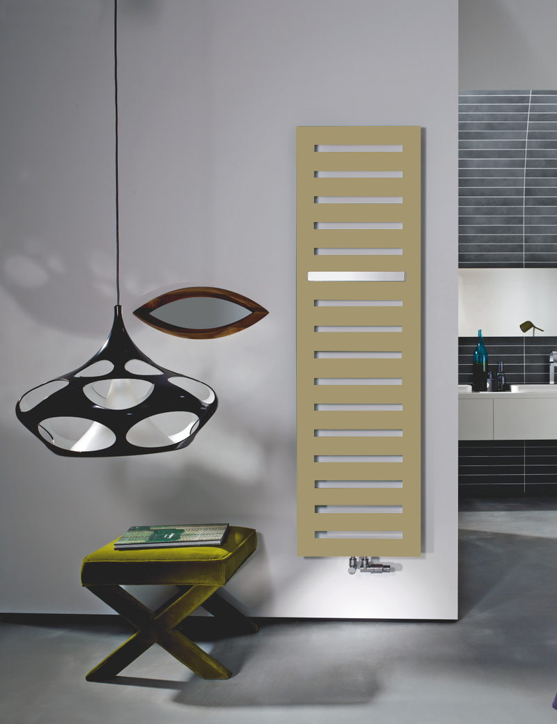 Zehnder Design-Handtuchwärmer „Metropolitan Bar“ mit Heizstab IHE 40 × 80,5 cm in Verkehrsweiß (RAL 9016, glänzend)