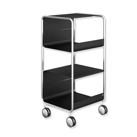 HEWI Beistellwagen 43 × 90,4 × 40 cm in Schwarz tiefmatt / Chrom HEWI Beistellwagen 43 × 90,4 × 40 cm in Schwarz tiefmatt / Chrom