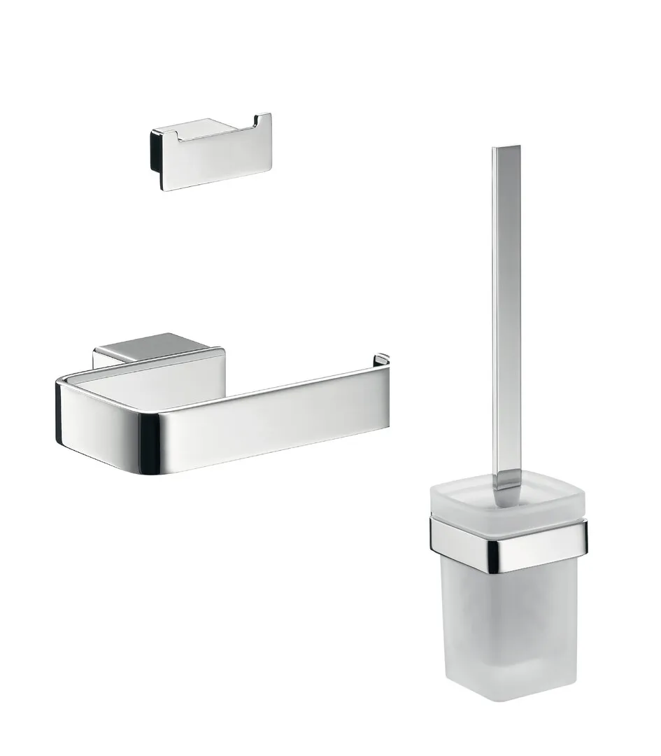 emco Accessoire-Set inkl. Papierhalter ohne Deckel, Bürstengarnitur und Doppelhaken „loft“ 0 cm in chrom emco Accessoire-Set inkl. Papierhalter ohne Deckel, Bürstengarnitur und Doppelhaken „loft“ 0 cm in chrom