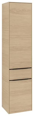 Villeroy & Boch Hochschrank mit Schublade „Subway 3.0“ 40 × 171 × 36,2 × 36,2 cm 2 Türen, 1 Auszug, 1 × fixer Fachboden, Anschlag: rechts, 3 × Glasfachboden, 2 Türen, Anschlag rechts