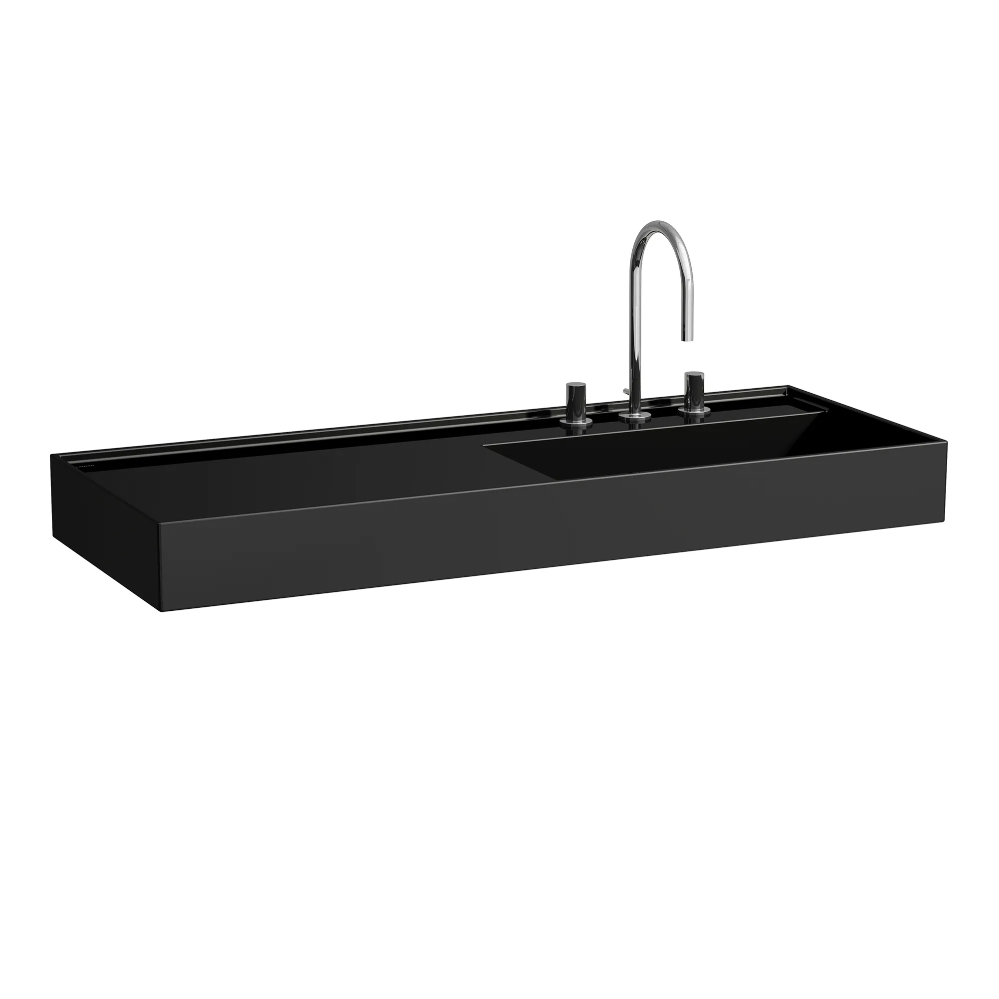Waschtisch Kartell • 460x1200x150 1 Hahnloch ohne Überlauf versteckter Ablauf Ablage links weiß