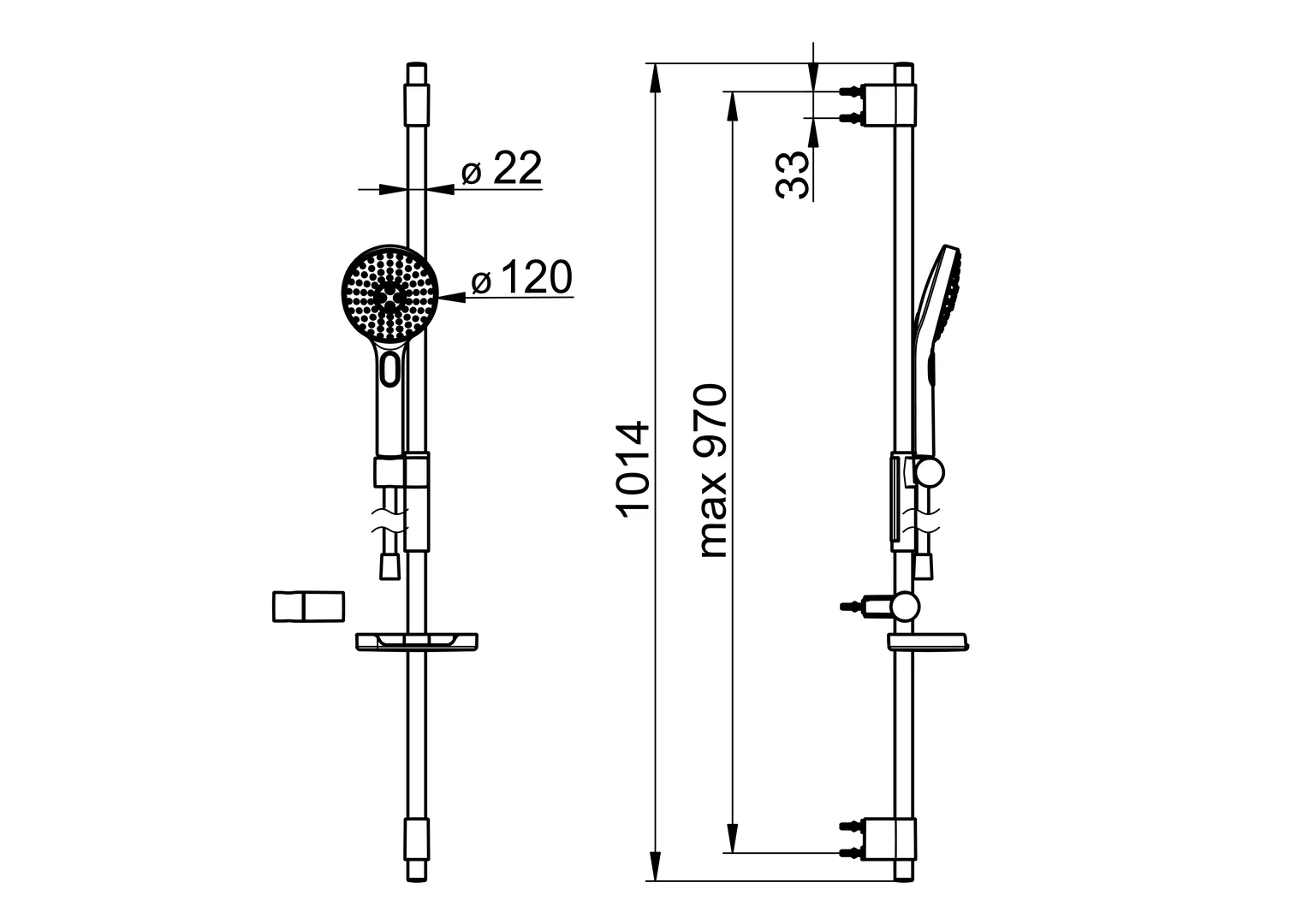 HansaACTIVEJET Wandstangen-Brausenset 8437 3-strahlig Chrom/Hellgrau HansaACTIVEJET Wandstangen-Brausenset 8437 3-strahlig Chrom/Hellgrau