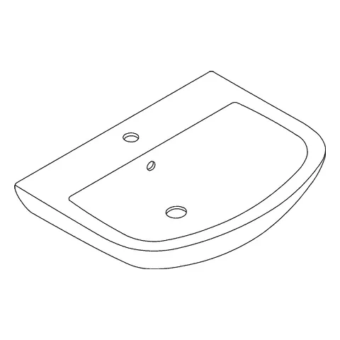 Waschtisch Bau Keramik 39420, wandhängend, 646 x 468 mm, 1 Hahnloch, mit Überlauf, aus Sanitärkeramik, alpinweiß Waschtisch Bau Keramik 39420, wandhängend, 646 x 468 mm, 1 Hahnloch, mit Überlauf, aus Sanitärkeramik, alpinweiß