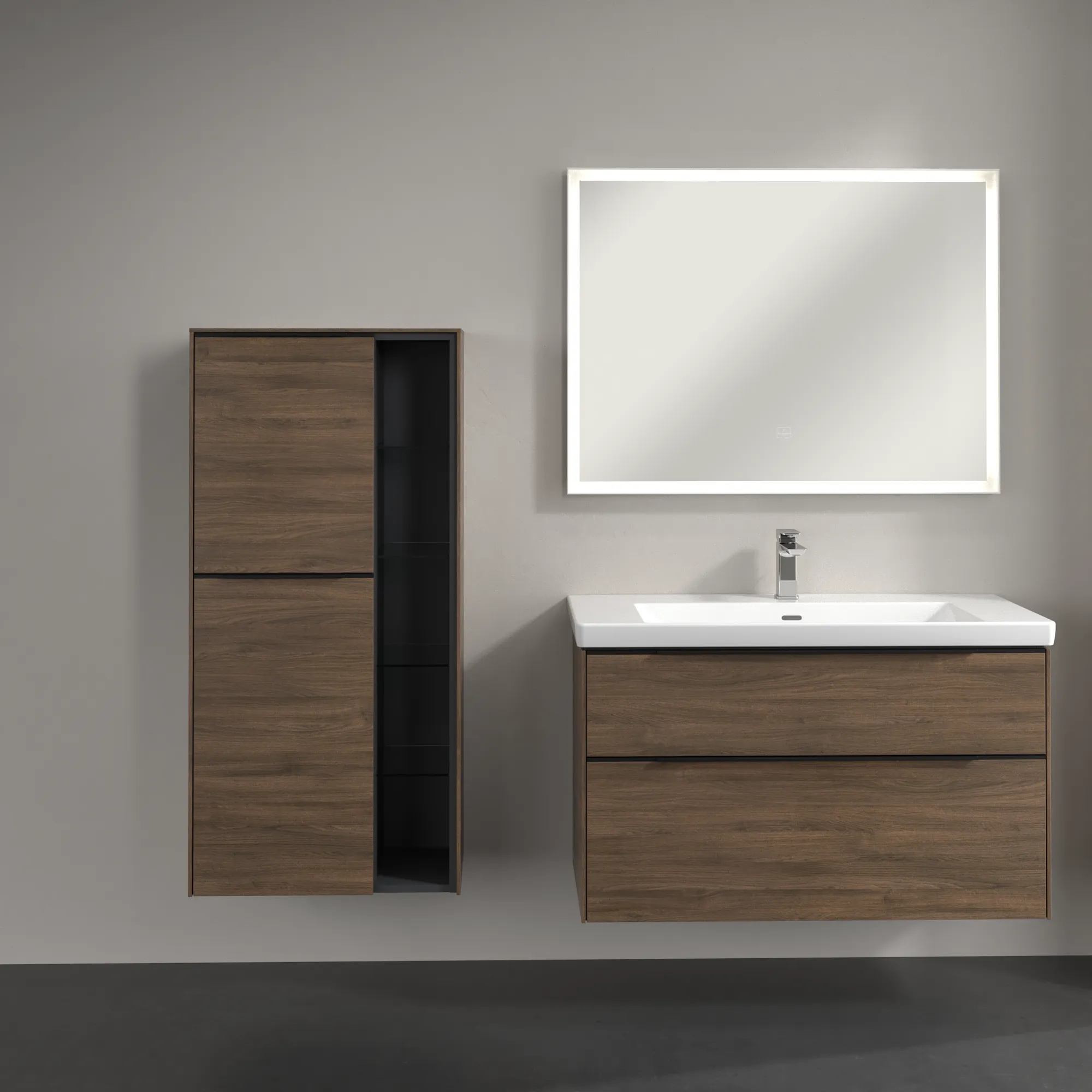 Villeroy & Boch Subway 3.0 Mittelschrank, Arizona Oak, 1200x574x346 mm, 2 Türen, SoftClosing, Wandmontage Villeroy & Boch Subway 3.0 Mittelschrank, Arizona Oak, 1200x574x346 mm, 2 Türen, SoftClosing, Wandmontage
