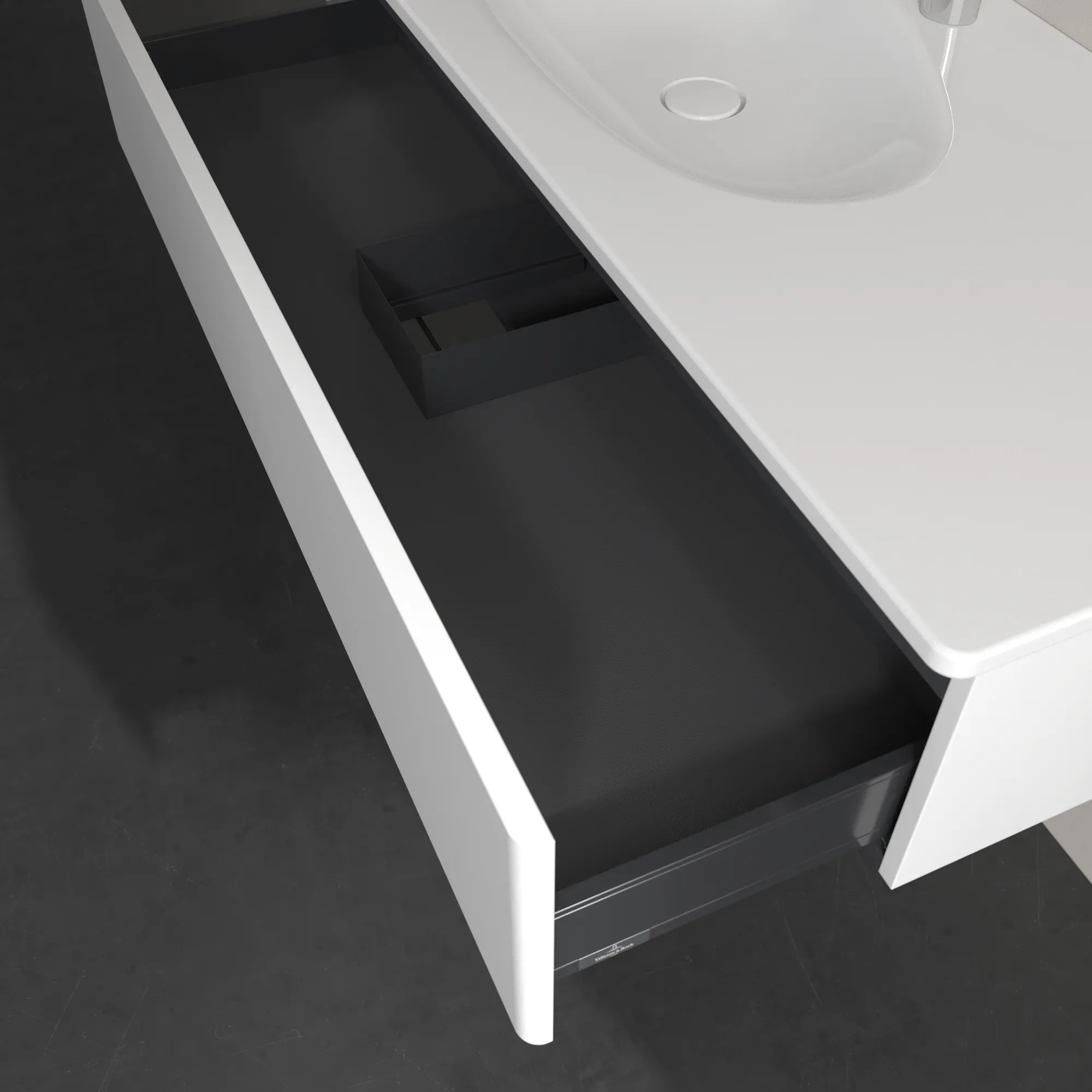 Villeroy & Boch Waschbeckenunterschrank Antao K03, 1188x256x493 mm, White Matt Lacquer, mit SoftClosing und Push-to-open Funktion