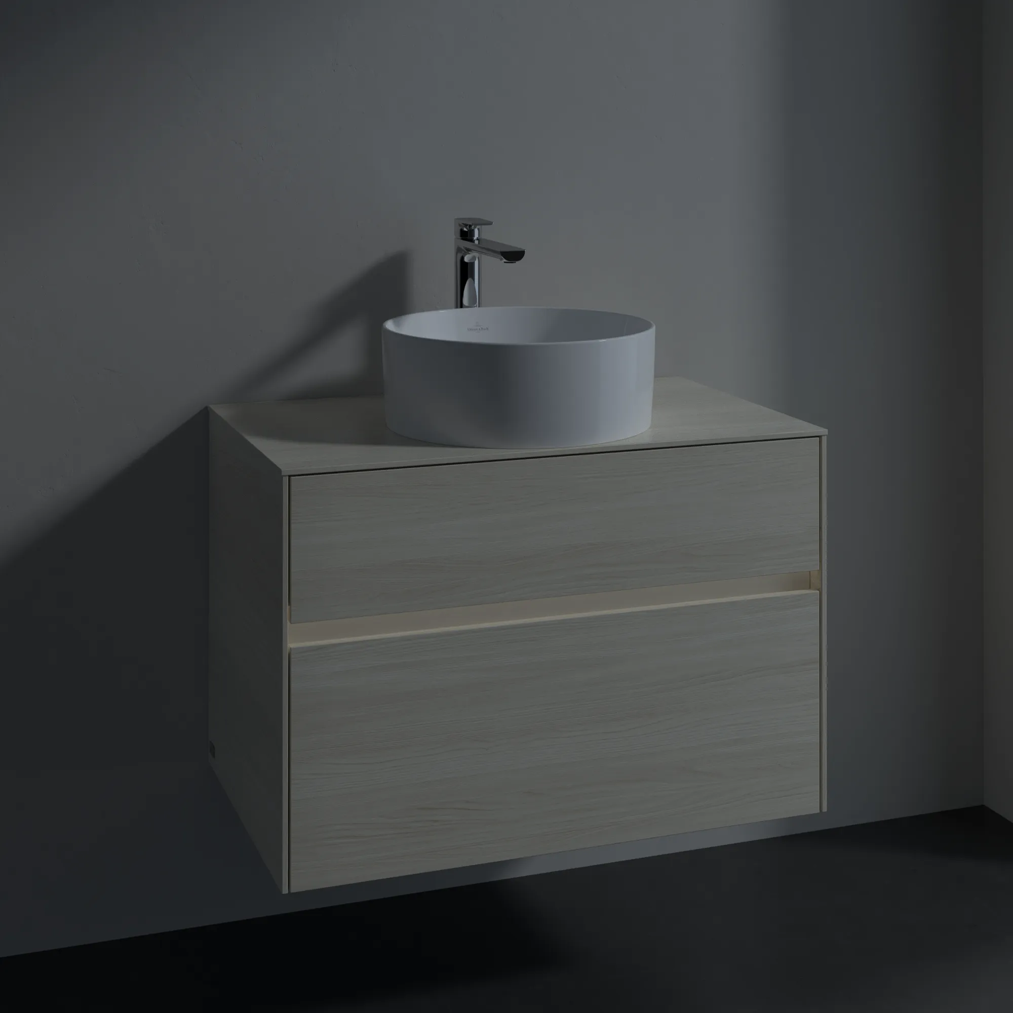 Villeroy & Boch Waschbeckenunterschrank Collaro C037B0, Eckig White Oak, 800x548x500mm, mit Beleuchtung und SoftClosing Villeroy & Boch Waschbeckenunterschrank Collaro C037B0, Eckig White Oak, 800x548x500mm, mit Beleuchtung und SoftClosing