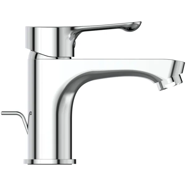 Waschtischarmatur Alpha, mit Ablaufgarnitur aus Kunststoff, Ausladung 115mm, Chrom Waschtischarmatur Alpha, mit Ablaufgarnitur aus Kunststoff, Ausladung 115mm, Chrom