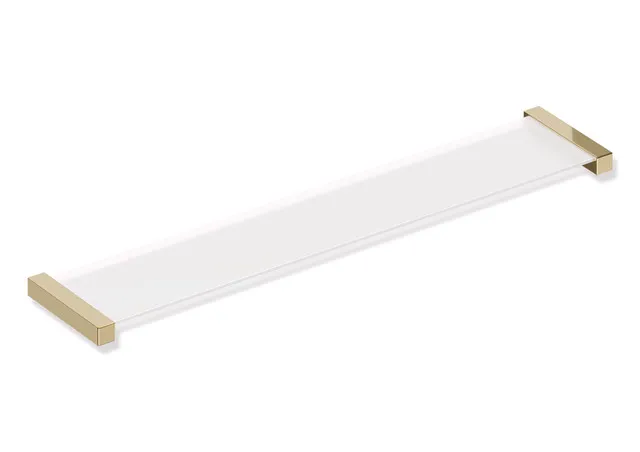Ablage, Edelstahl, PVD, Ablagefläche aus ESG-Glas (4 mm), von der Unterseite satiniert, Breite 616 mm, Höhe 20 mm, Tiefe 122 mm, in Farbe CK (Messing glänzend) Ablage, Edelstahl, PVD, Ablagefläche aus ESG-Glas (4 mm), von der Unterseite satiniert, Breite 616 mm, Höhe 20 mm, Tiefe 122 mm, in Farbe CK (Messing glänzend)