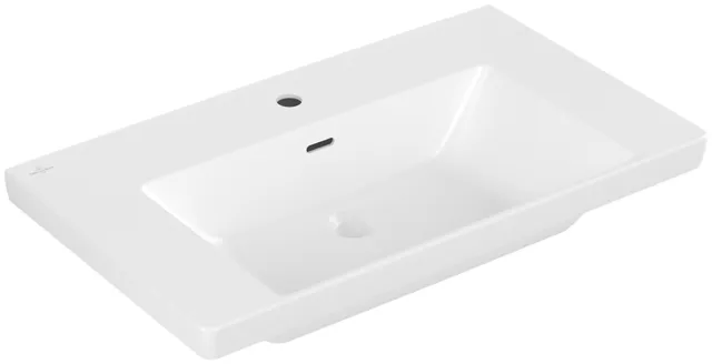 Villeroy & Boch Wandwaschtisch aus TitanCeram „Subway 3.0“ 800 × 470 × 165 mm, ohne Hahnlochbohrung, Hahnlochposition mittig in Stone White Villeroy & Boch Wandwaschtisch aus TitanCeram „Subway 3.0“ 800 × 470 × 165 mm, ohne Hahnlochbohrung, Hahnlochposition mittig in Stone White