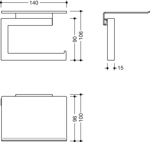 WC-Papierhalter mit Ablage, Edelstahl, PVD, Breite 140 mm, Höhe 106 mm, Tiefe 100 mm, in Farbe CK (messing glänzend) WC-Papierhalter mit Ablage, Edelstahl, PVD, Breite 140 mm, Höhe 106 mm, Tiefe 100 mm, in Farbe CK (messing glänzend)