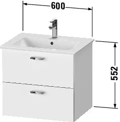 Duravit Waschtischunterschrank wandhängend „XBase“ 60 × 55,2 × 47,5 cm in Weiß Matt