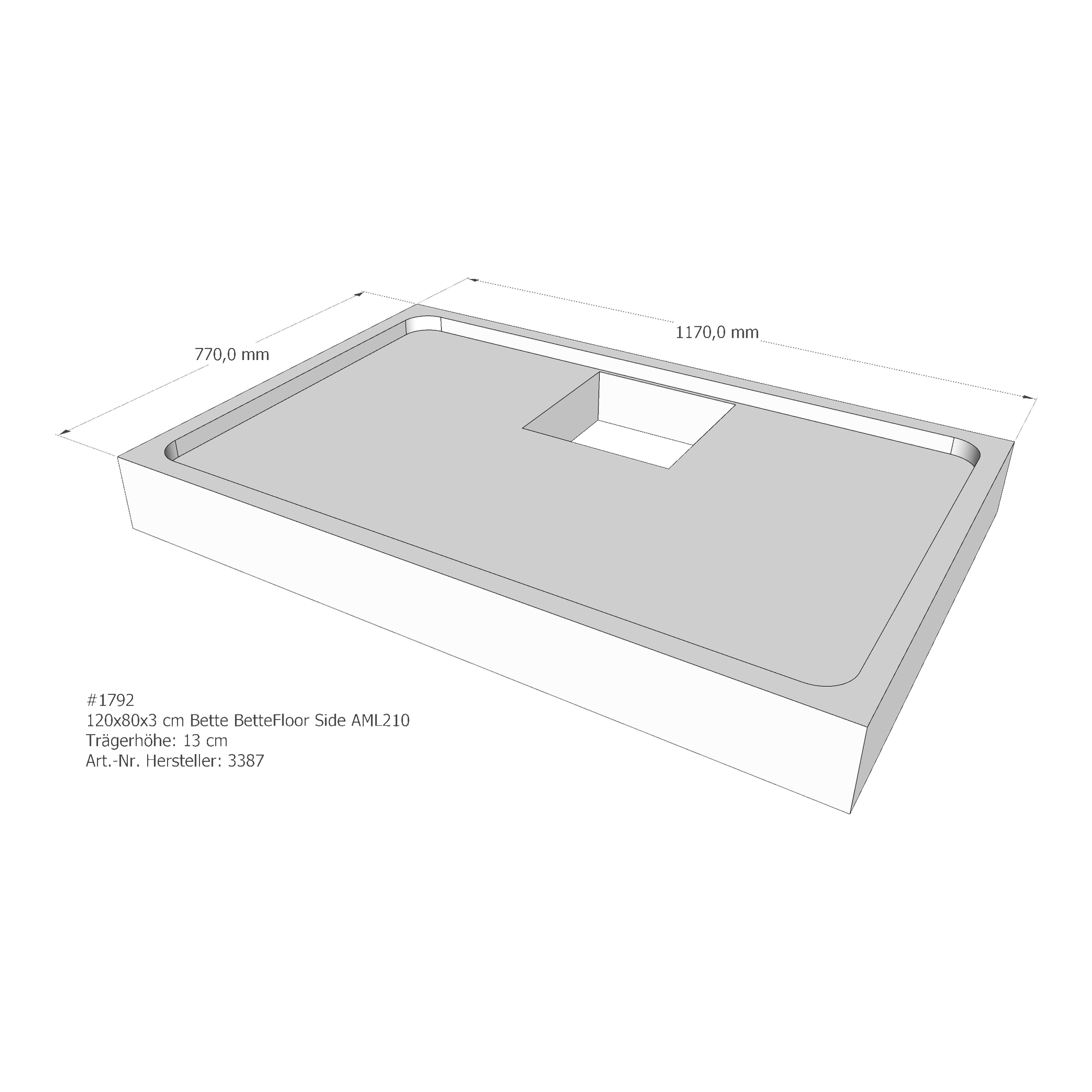 Duschwannenträger Bette BetteFloor Side 120x80x3 cm AML210