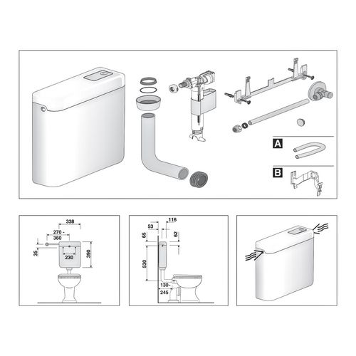 Badundu Spülkasten 338 × 390 × 116 mm in weiß