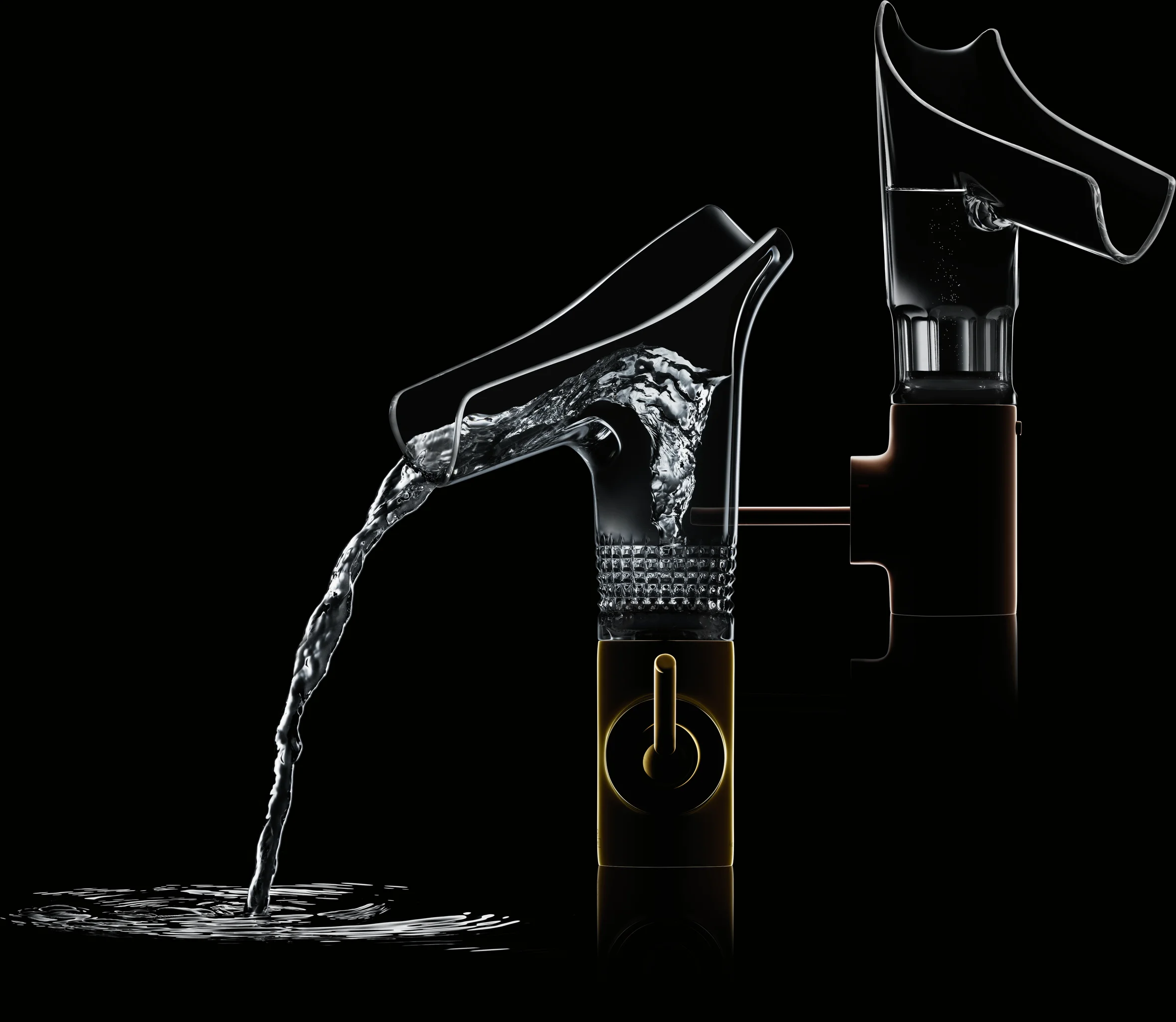 Hansgrohe AXOR Starck V Einhebel-Waschtischmischer chrom, Ausladung 125 mm, ComfortZone 140, Glasauslauf, Keramikmischsystem
