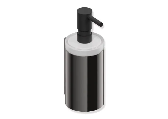 HEWI Seifenspender System 162, Halter aus Edelstahl, Kristallglas, PVD, schwarz mattem Pumpenkopf HEWI Seifenspender System 162, Halter aus Edelstahl, Kristallglas, PVD, schwarz mattem Pumpenkopf