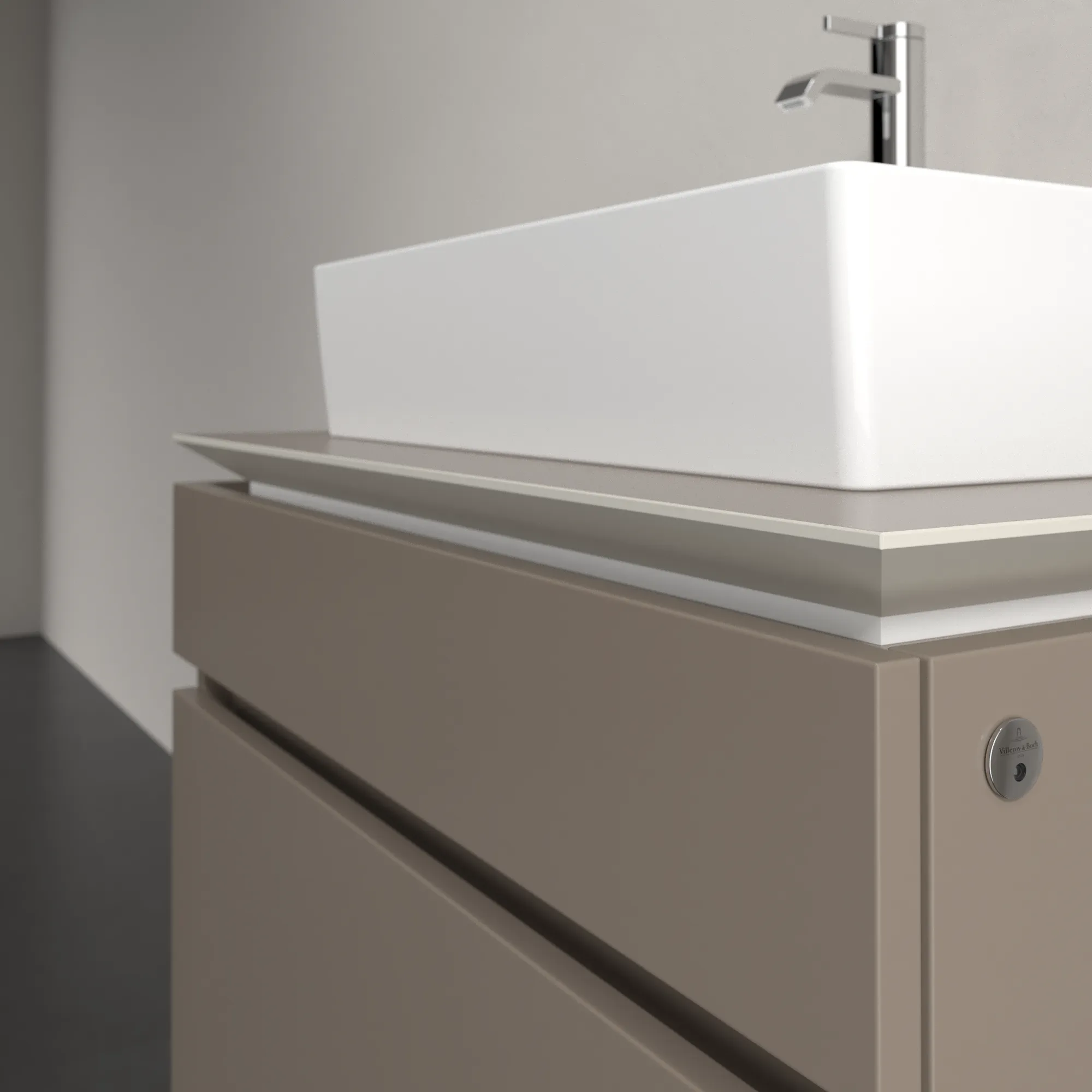 Villeroy & Boch Waschtischunterschrank „Legato“ für Schrankwaschtisch 800 × 550 × 500 mm Truffle Grey, für Becken mittig