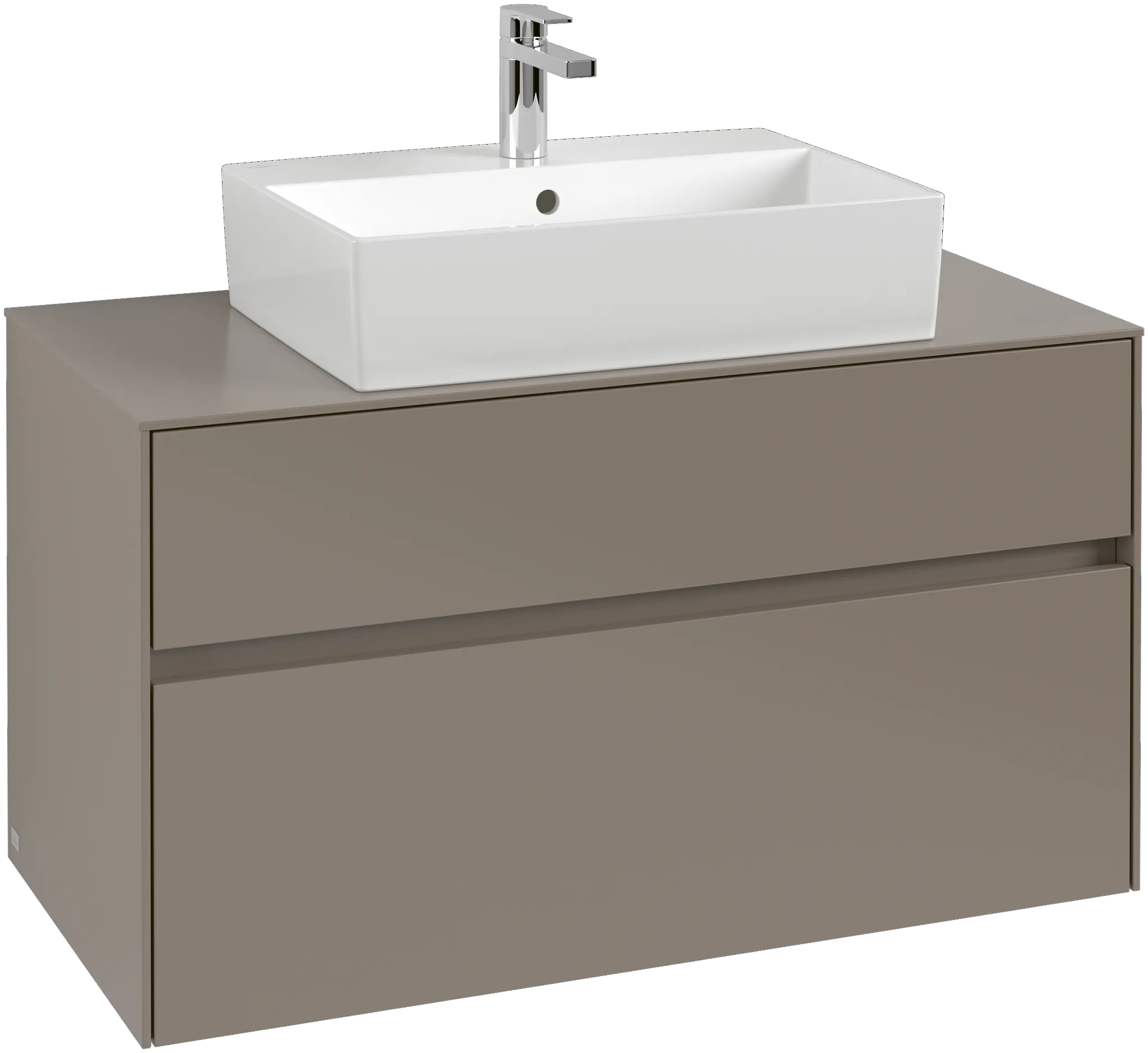 Villeroy & Boch Waschtischunterschrank „Collaro“ 1000 × 548 × 500 mm Soft Green, mit Beleuchtung, für Becken mittig