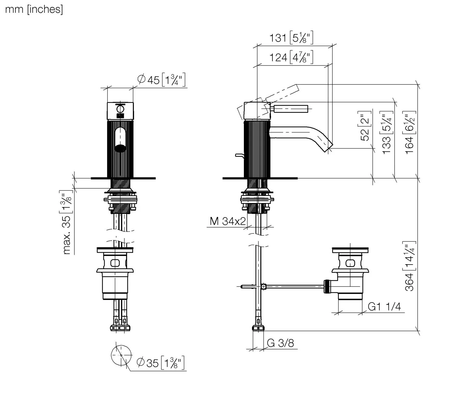 Dornbracht META Waschtisch-Einhandbatterie mit Ablaufgarnitur - Chrom Dornbracht META Waschtisch-Einhandbatterie mit Ablaufgarnitur - Chrom