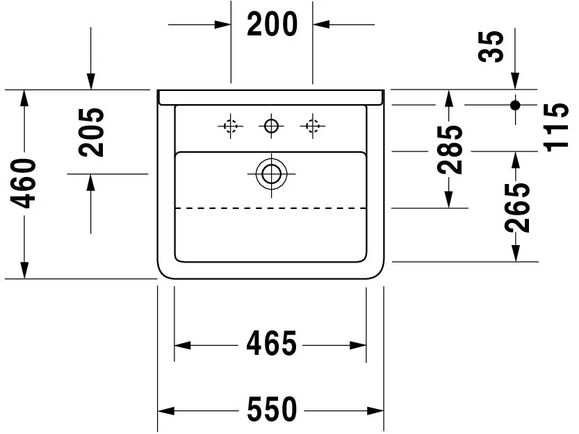 Einbauwaschtisch „Starck 3“, mit Überlauf, Hahnlochposition mittig Einbauwaschtisch „Starck 3“, mit Überlauf, Hahnlochposition mittig