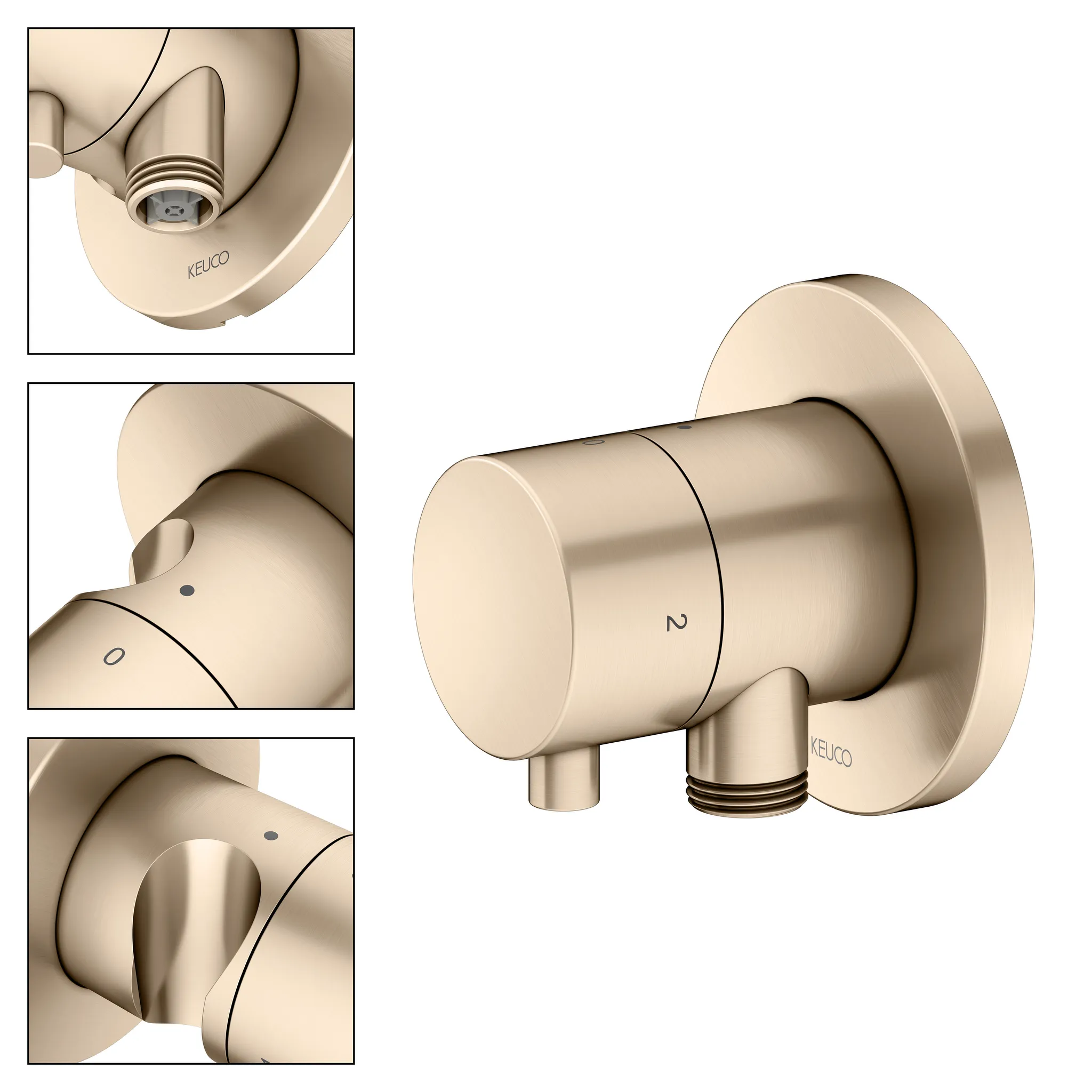 KEUCO IXMO Ab- und Umstellventil Unterputz für 2 Verbraucher mit Schlauchanschluss und Brausehalter
