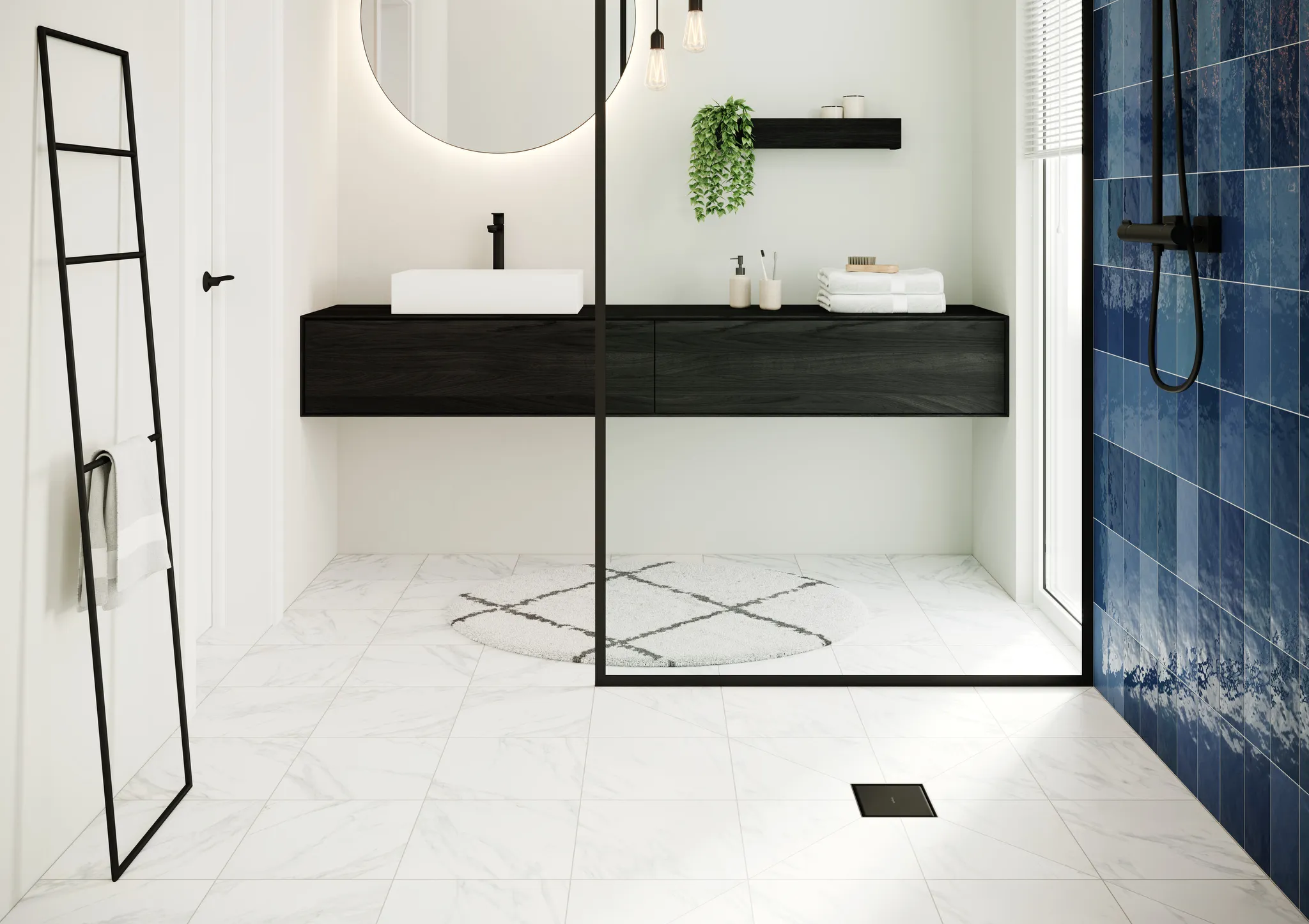 Hansgrohe RainDrain Point Komplettset Punktablauf 100⁄100 rückseitig befliesbar, Mattschwarz Hansgrohe RainDrain Point Komplettset Punktablauf 100⁄100 rückseitig befliesbar, Mattschwarz