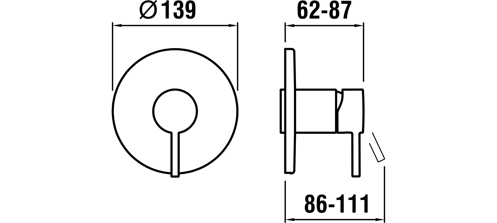 Einhebel-Brausemischer Unterputz TWINPLUS für SIMIBOX Standard und SIMIBOX Light chrom