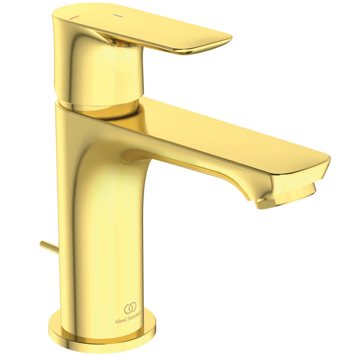 Ideal Standard Connect Air Waschtischarmatur Slim, Brushed Gold, 107 mm Ausladung, 90 mm Auslaufhöhe, 5 l/min Durchfluss, GeraBad.de - Dein Badshop