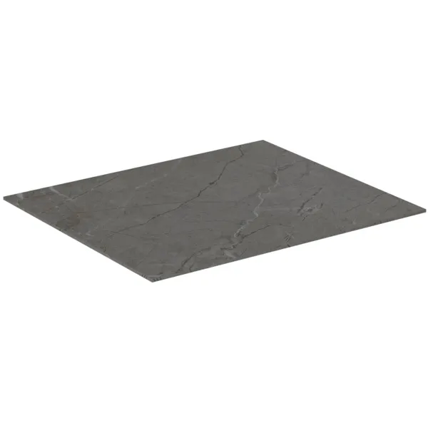 Waschtischplatte Conca, aus Keramik, 602x505x6mm, Marmor Noir Desir