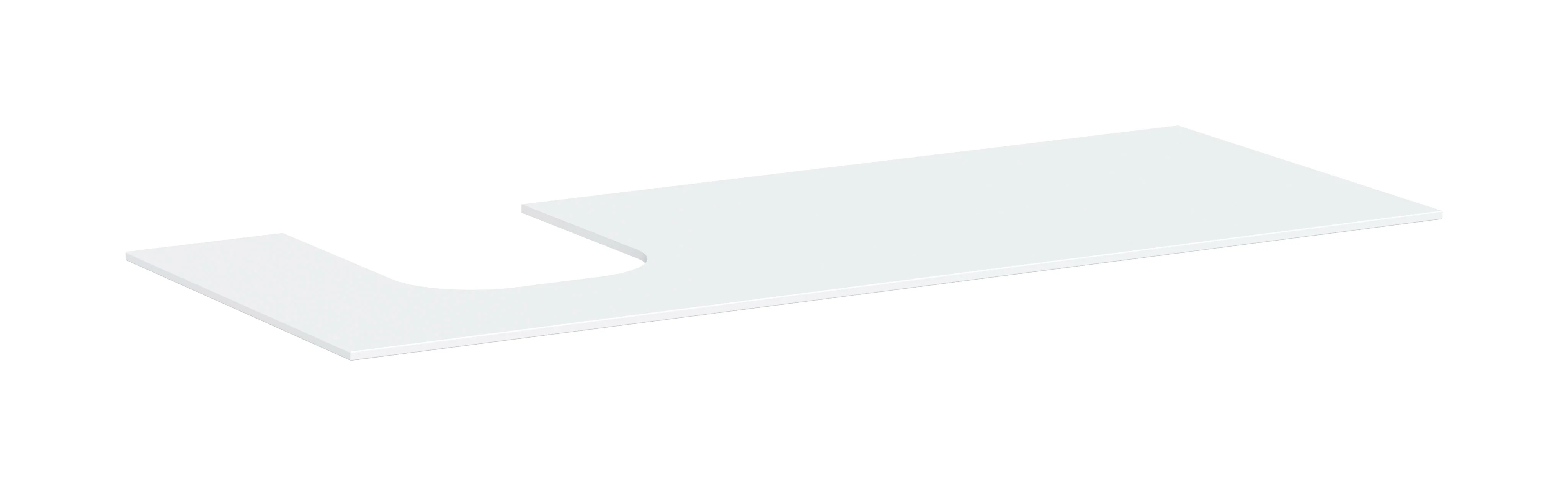 Hansgrohe Xevolos E Konsole, Mattweiß, 1370 x 550 mm, mit Ausschnitt links für Aufsatzwaschtisch geschliffen