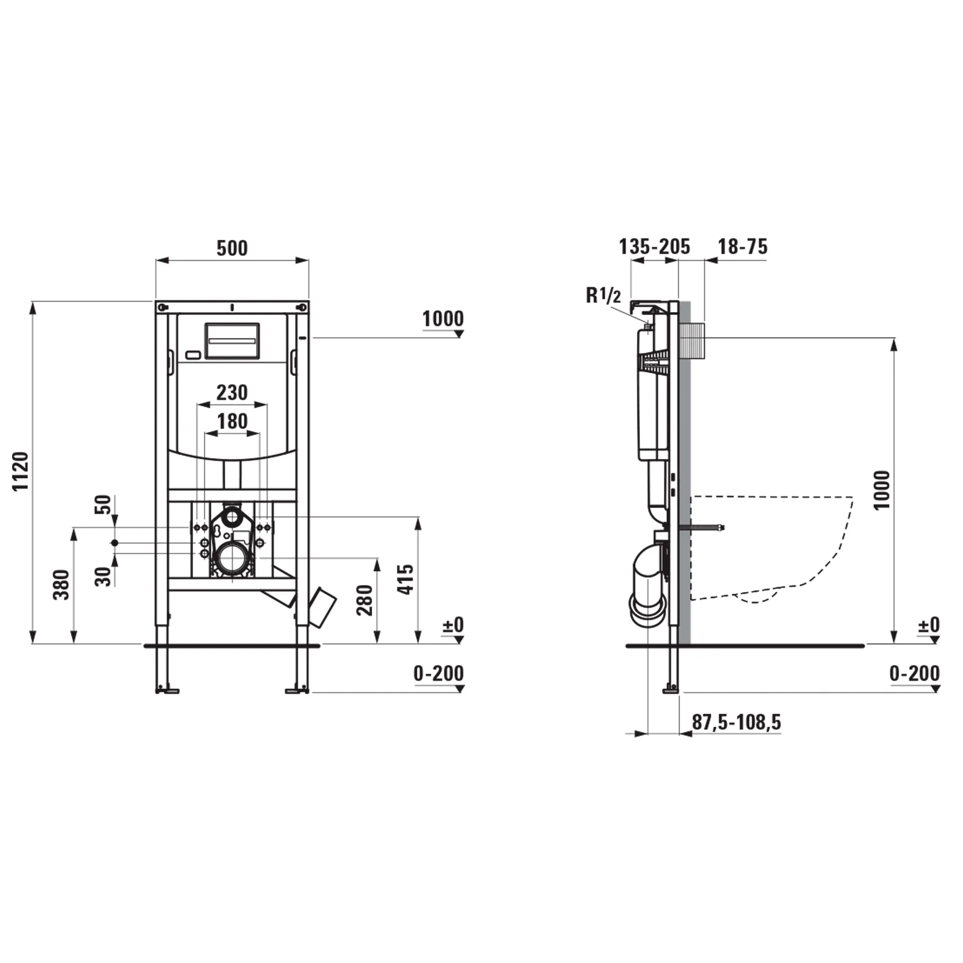 Installationselement INEOLINK mit Spülkasten für behindertengerechtes Bauen für Wand-WC und Dusch-WC, Sitzhöhe +50 mm, Bauhöhe 1120 mm Stahlrahmen, Füße höhenverstellbar und drehbar, Spülkasten mit einstellbarem Spülstromregler (EN 14055) Installationselement INEOLINK mit Spülkasten für behindertengerechtes Bauen für Wand-WC und Dusch-WC, Sitzhöhe +50 mm, Bauhöhe 1120 mm Stahlrahmen, Füße höhenverstellbar und drehbar, Spülkasten mit einstellbarem Spülstromregler (EN 14055)